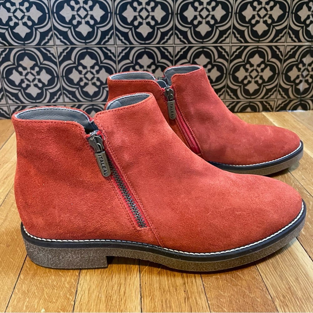 Italeau Waterproof Foliana Booties Made In Italy Rost Red